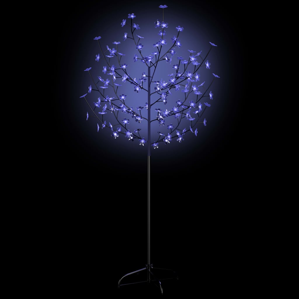 vidaXL Juletre 120 lysdioder blått lys kirsebærblomst 150 cm