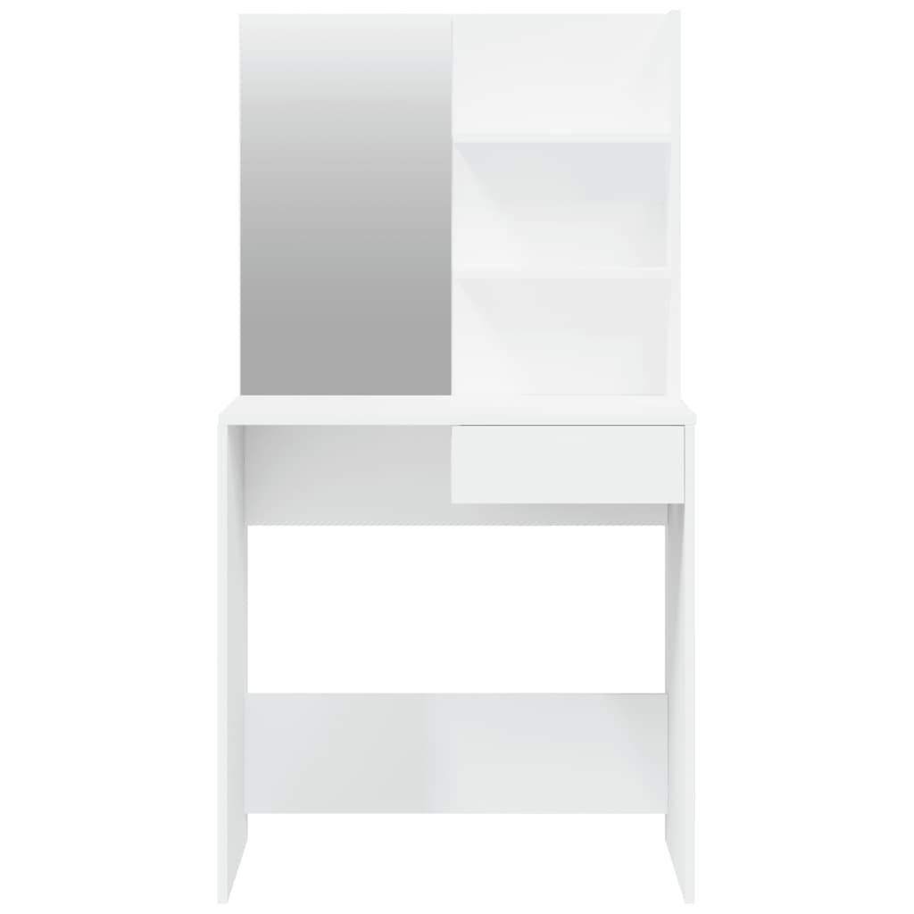 vidaXL Sminkebord med speil hvit MDF 74,5x40x141 cm