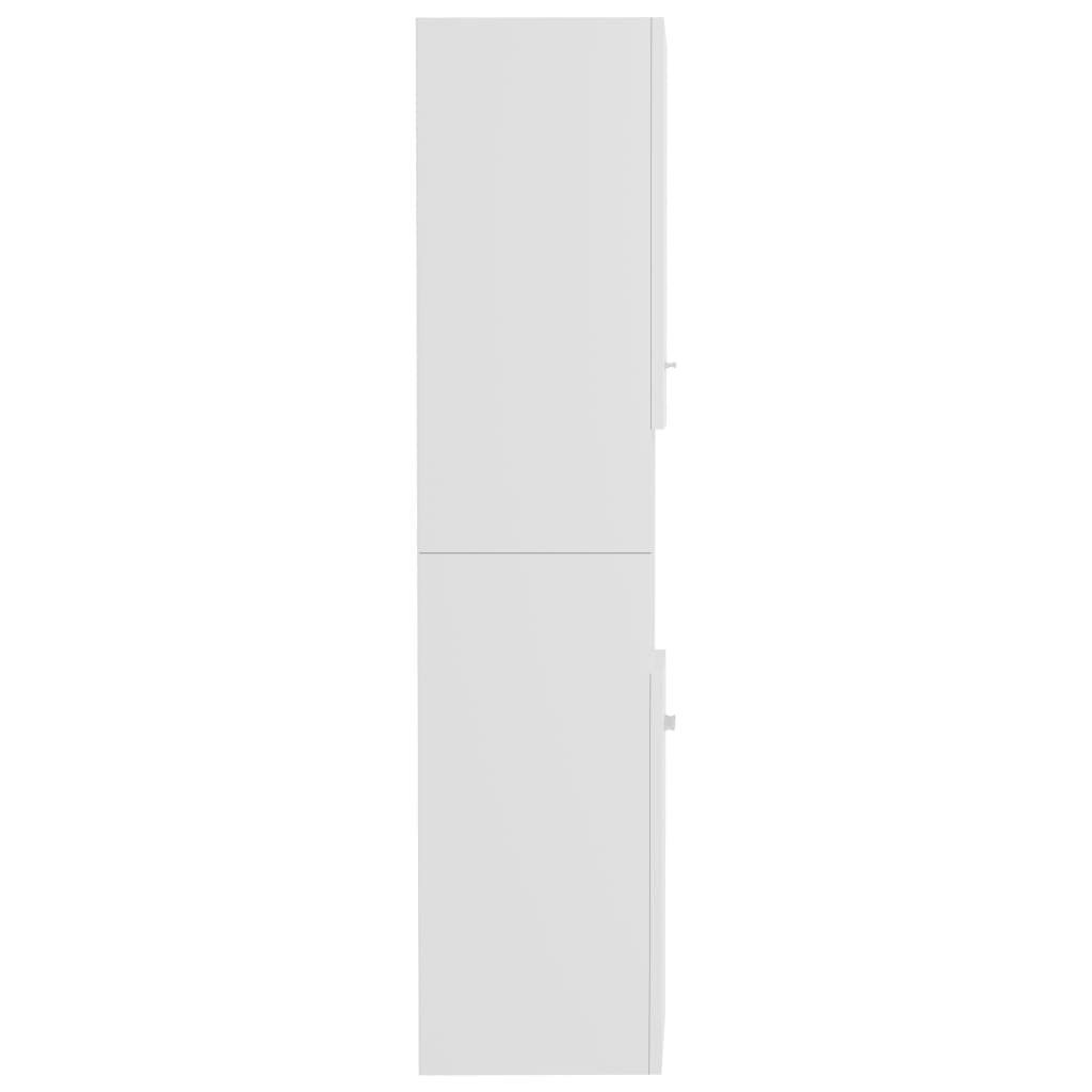 vidaXL Baderomsskap høyglans hvit 30x30x130 cm sponplate