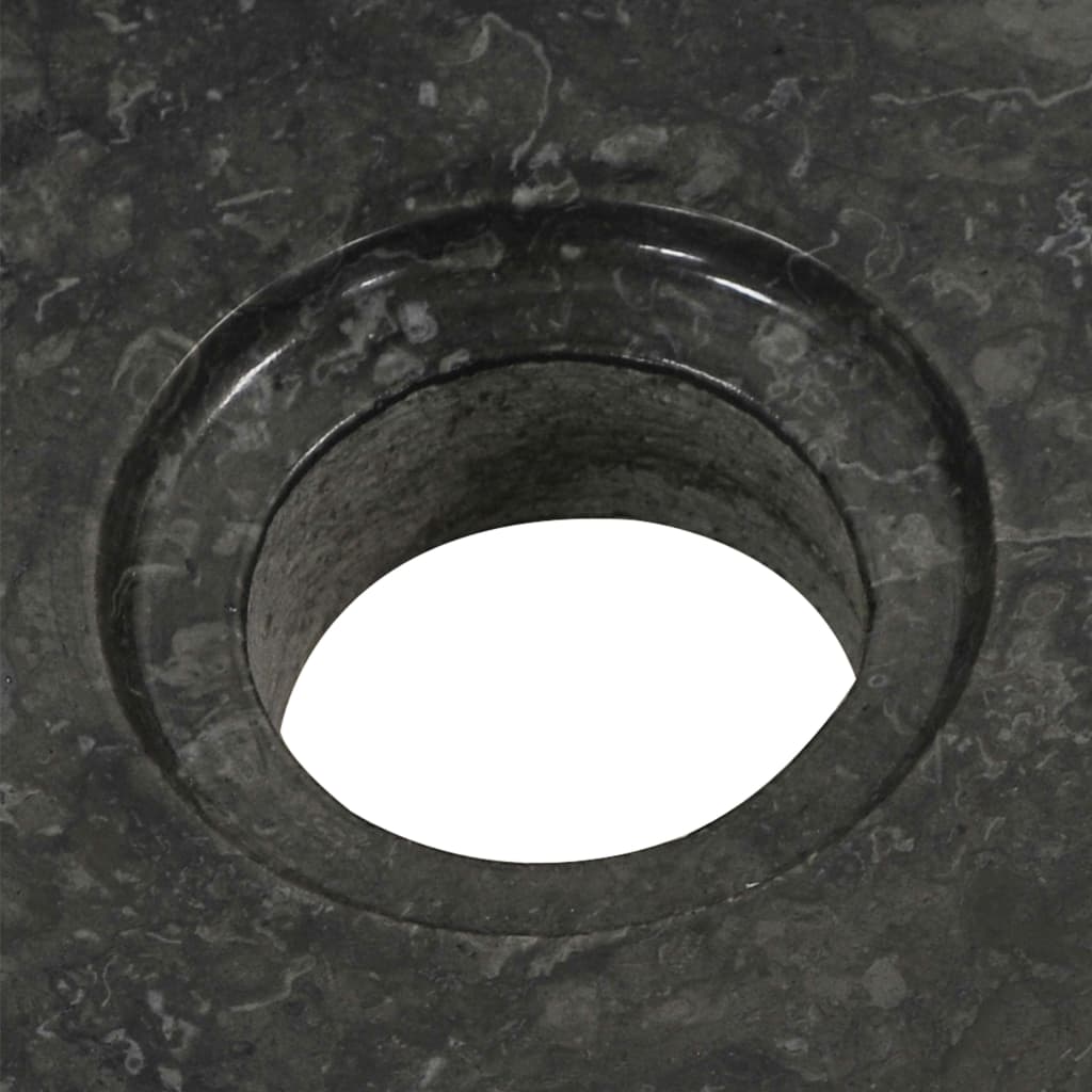 vidaXL Baderomshylle heltre teak med vask marmor svart