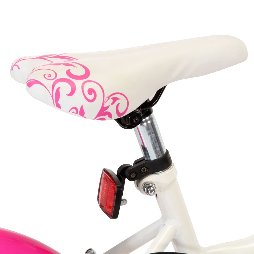 vidaXL Barnesykkel 24 tommer rosa og hvit