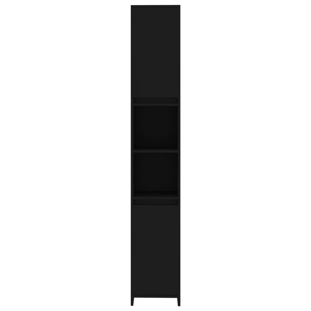 vidaXL Baderomsskap svart 30x30x183,5 cm sponplate