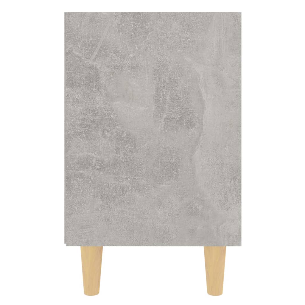 vidaXL Nattbord med ben i heltre betonggrå 40x30x50 cm