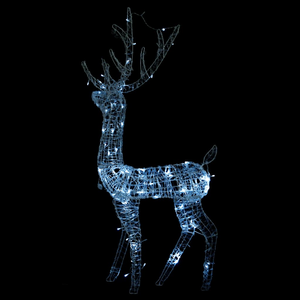 vidaXL Julereinsdyr dekorasjon akryl 140 LED 120 cm kaldhvitt