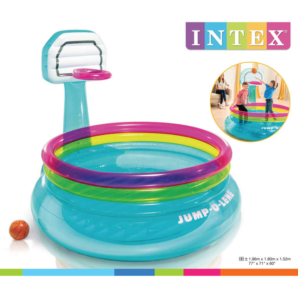 Intex Kids Oppblåsbart hoppeslott Jump-O-Lene basketball PVC