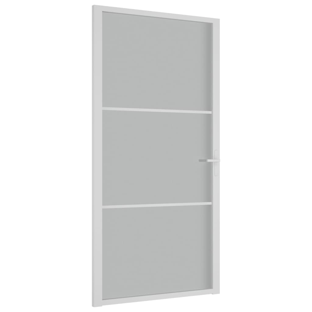 vidaXL Innerdør 102,5x201,5 cm hvit matt glass og aluminium