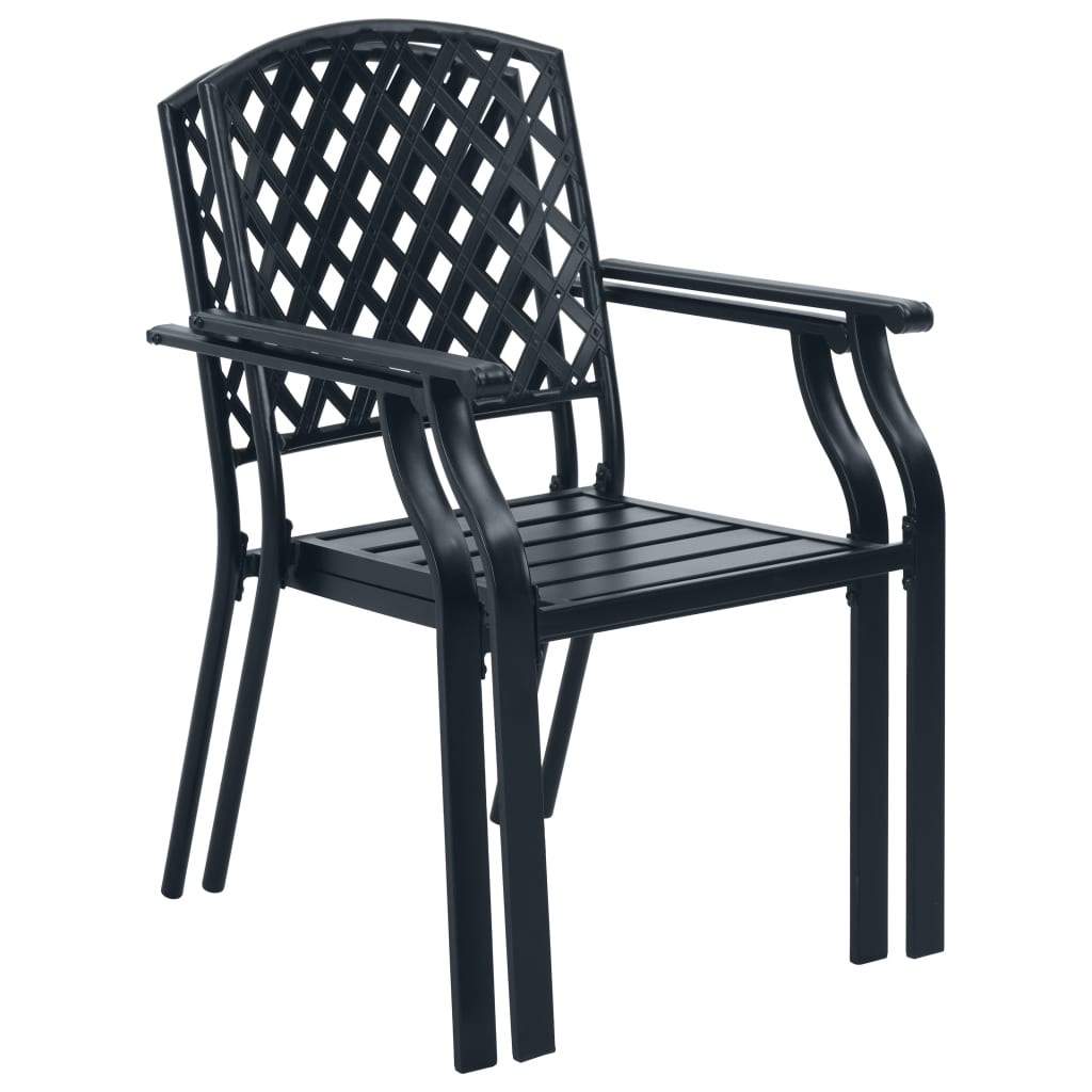 vidaXL Stablestoler 2 stk stål svart