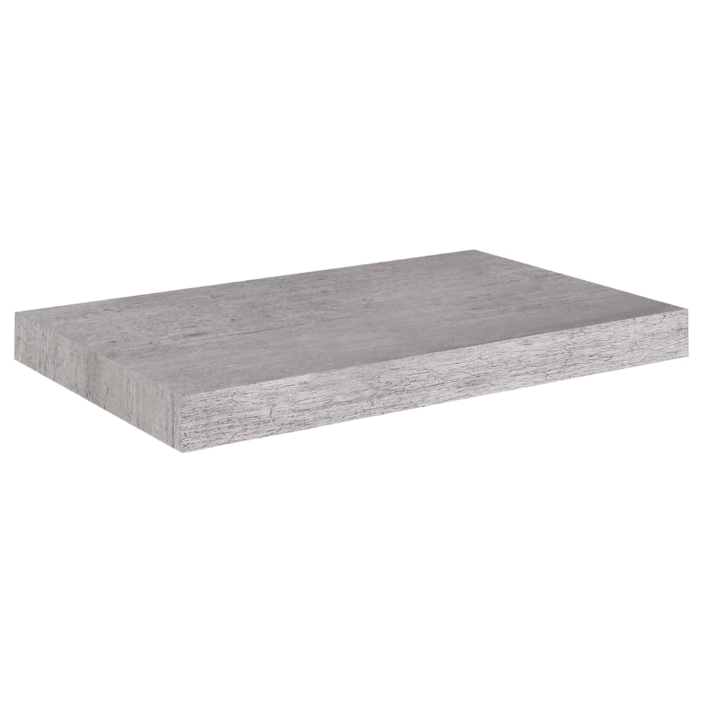 vidaXL Flytende vegghylle betonggrå 50x23x3,8 cm MDF