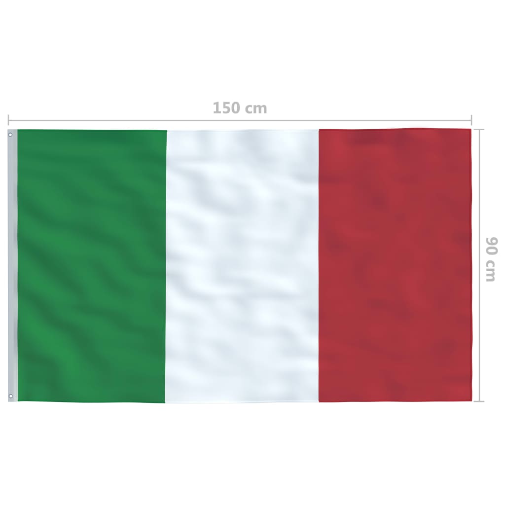 vidaXL Italiensk flagg og stang aluminium 4 m