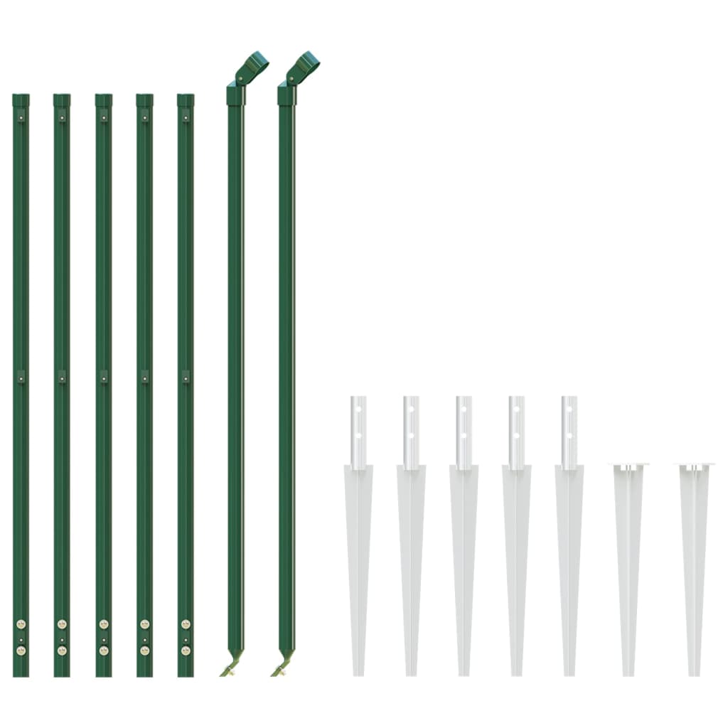 vidaXL Nettinggjerde med stolpespyd 0,8x10 m grønn