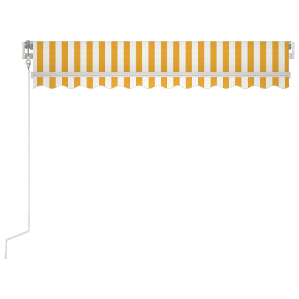 vidaXL Automatisk markise med LED og vindsensor 350x250 cm gul/hvit