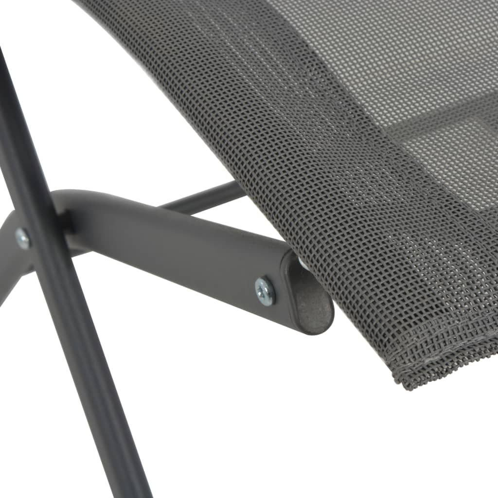 vidaXL Utendørs spisestue sammenleggbar 7 deler stål og textilene grå