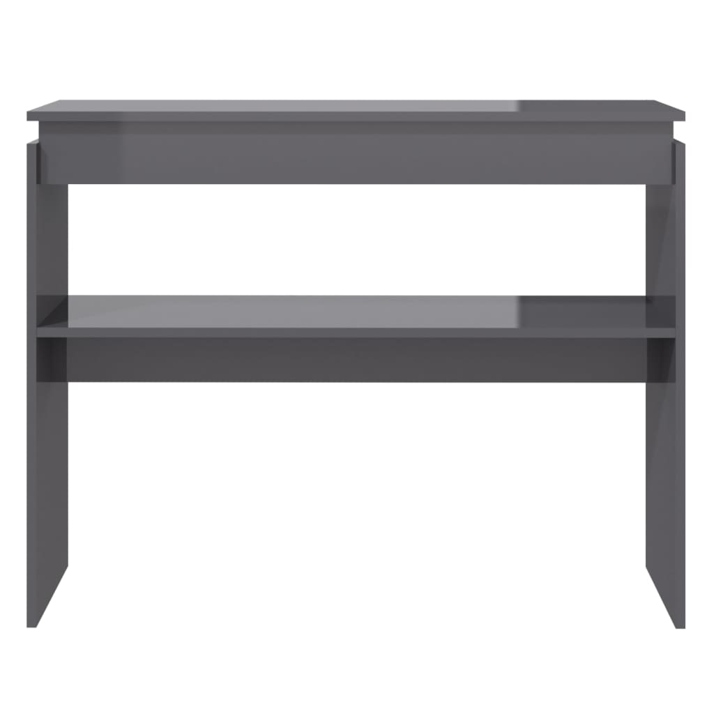 vidaXL Konsollbord høyglans grå 102x30x80 cm sponplate