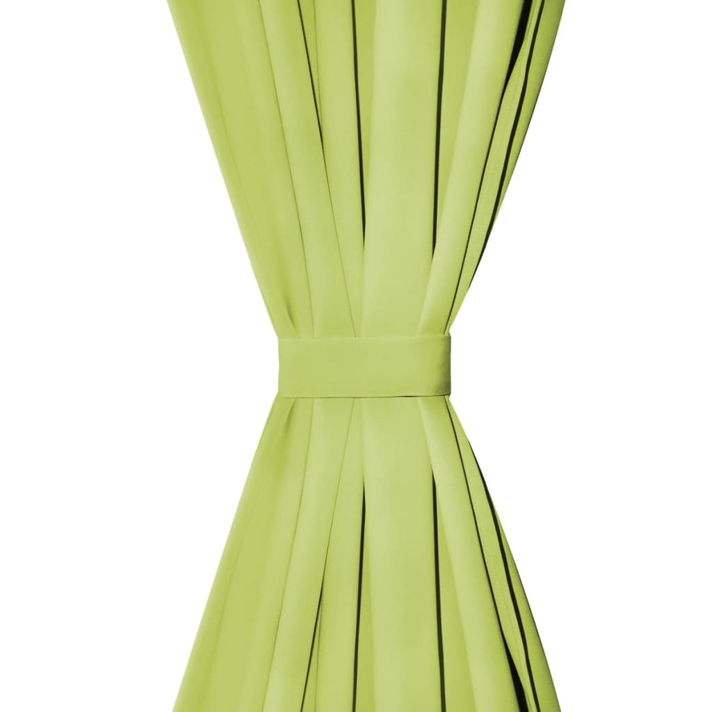 vidaXL Mikrosateng gardiner med hemper 2 stk 140x245 cm grønn