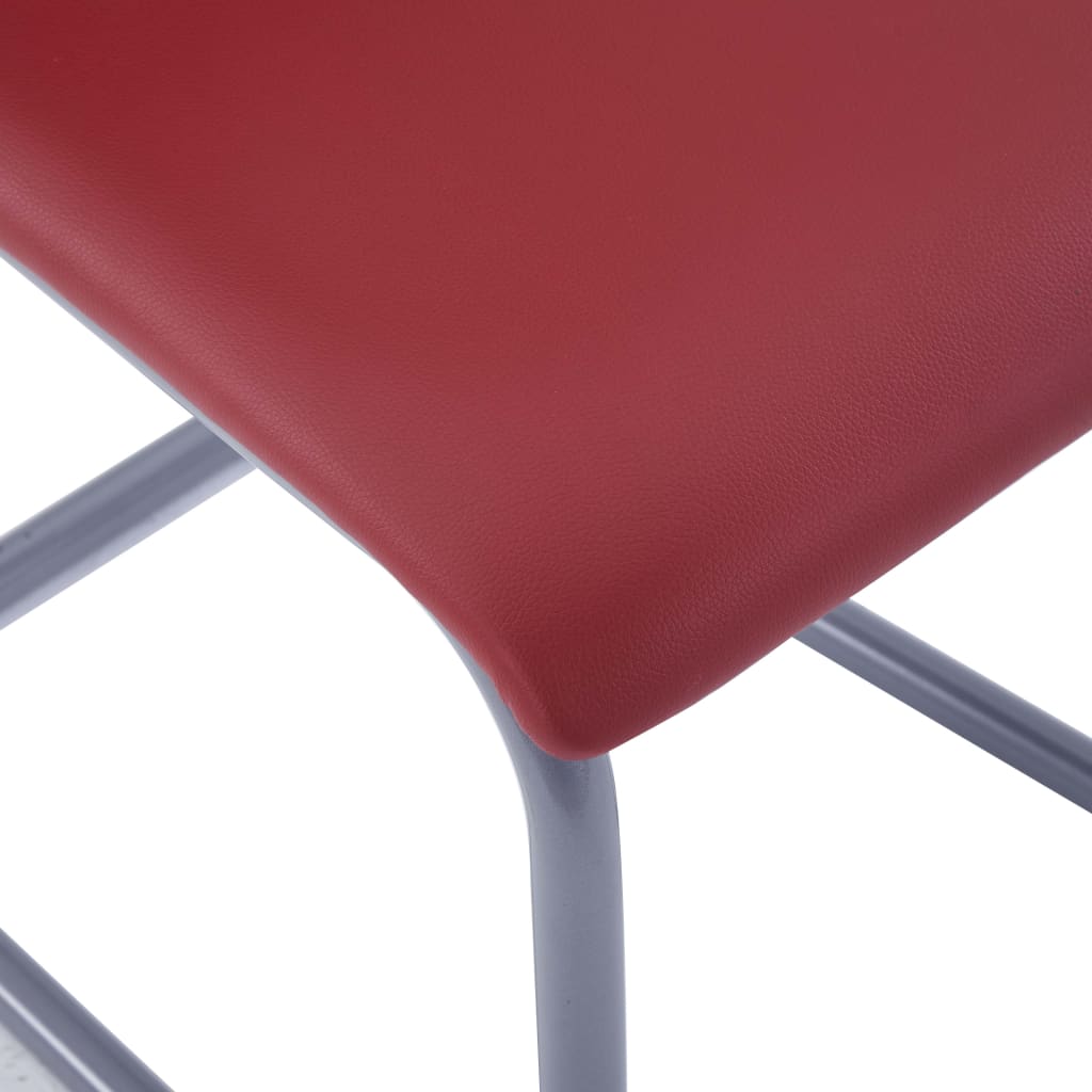 vidaXL Frittbærende spisestoler 4 stk rød kunstig skinn