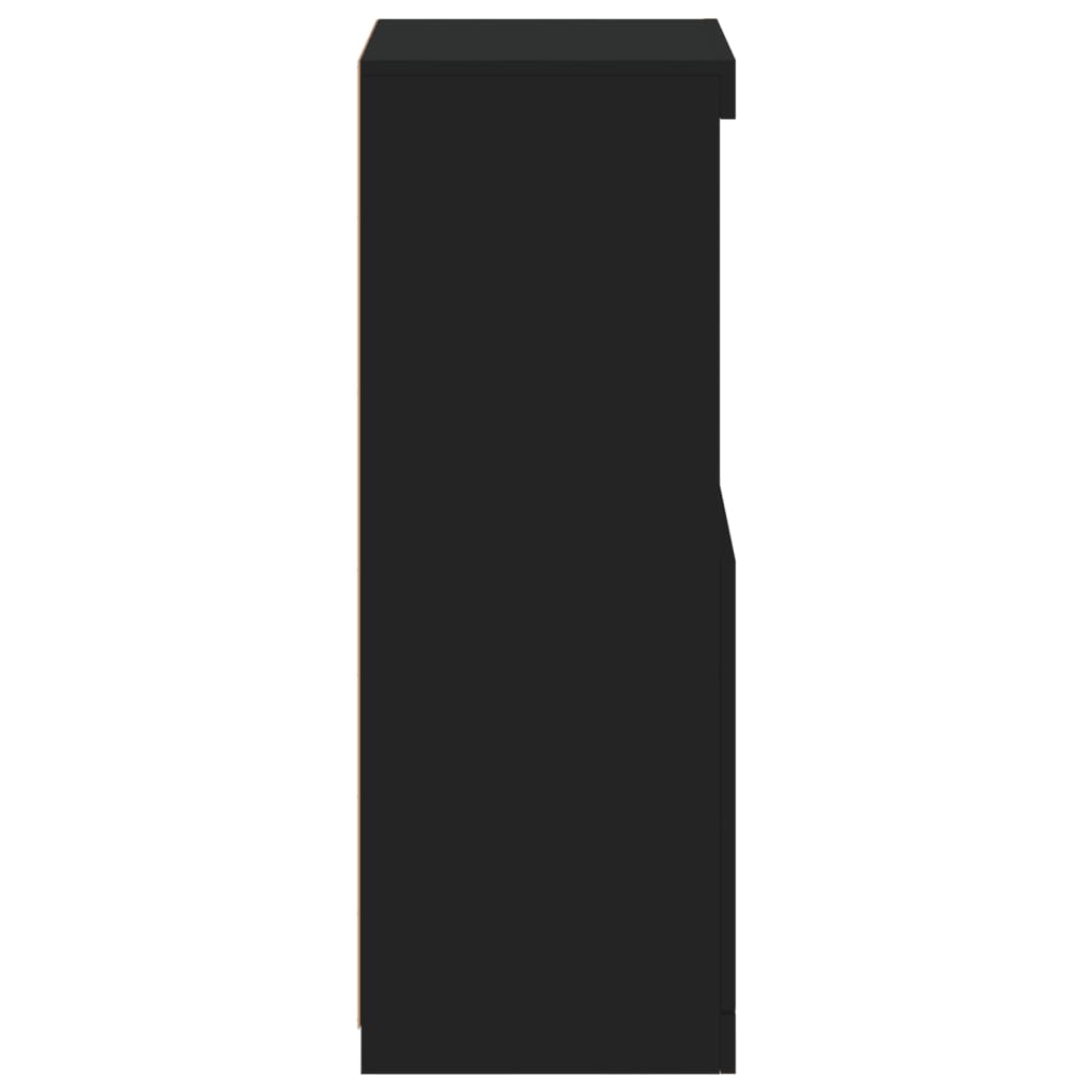vidaXL Skjenk med LED-lys svart 41x37x100 cm