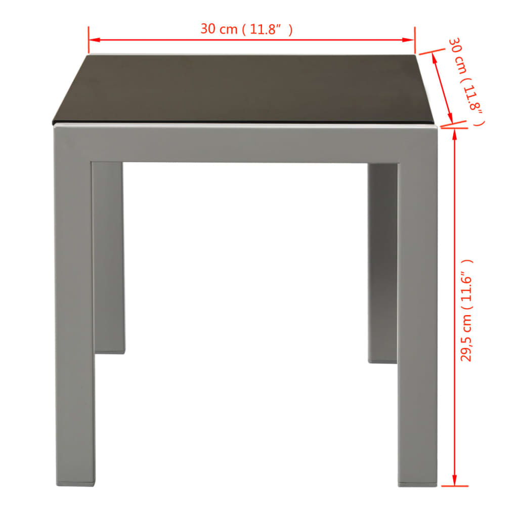 vidaXL Solsenger 2 stk med bord stål og textilene svart