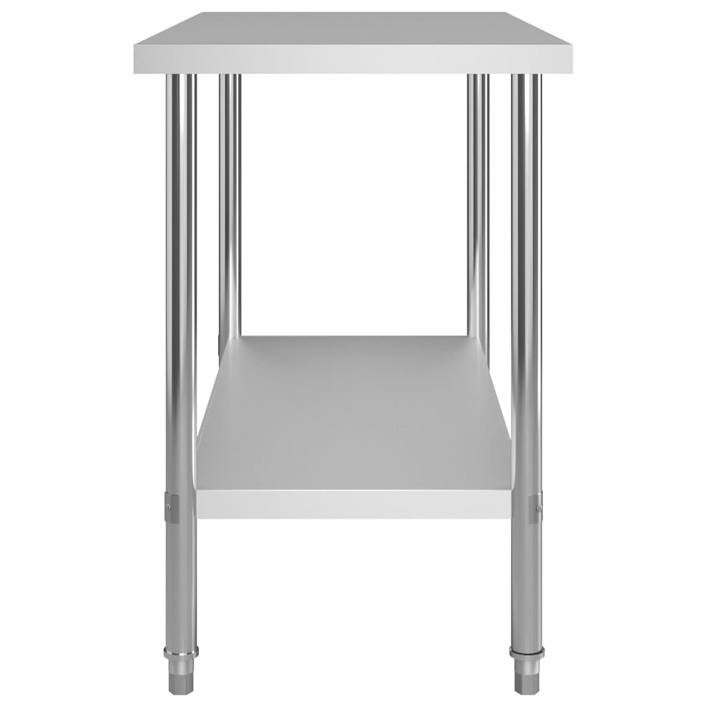 vidaXL Arbeidsbord for kjøkken 120x60x85 cm rustfritt stål
