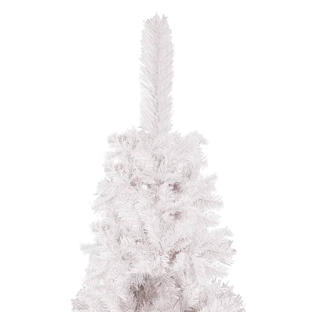 vidaXL Forhåndsbelyst slankt juletre hvit 120 cm