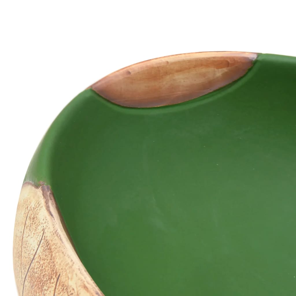 vidaXL Benkeservant grønn og brun oval 59x40x15 cm keramikk