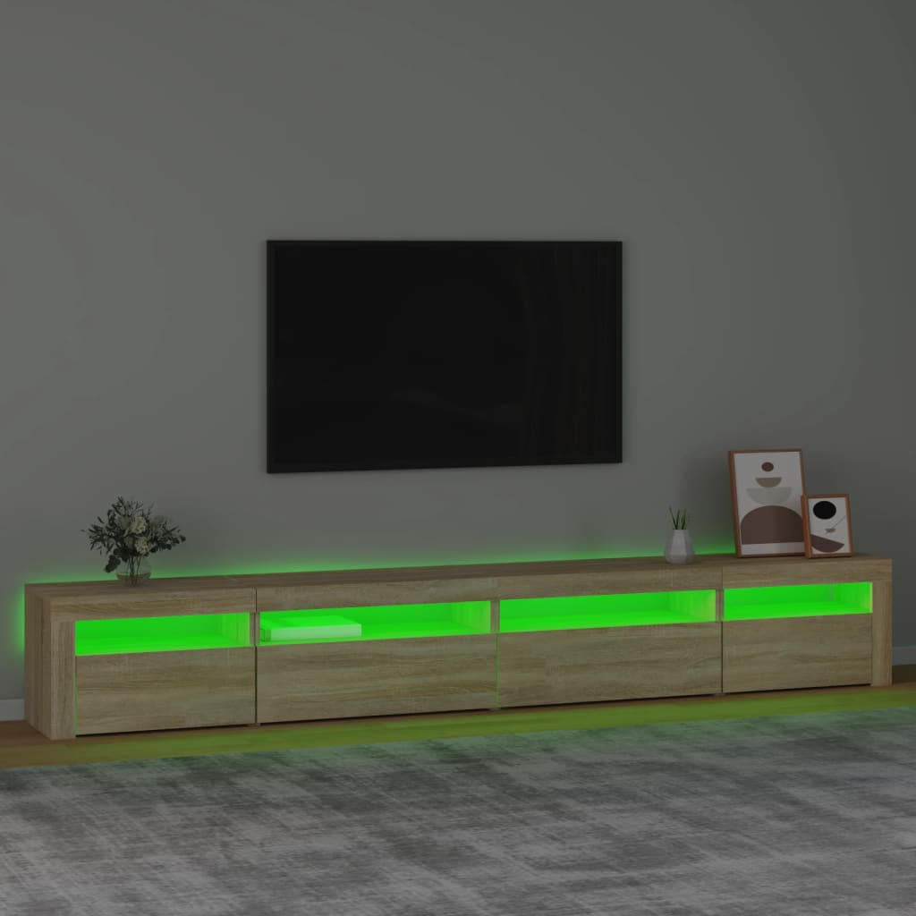 vidaXL TV-benk med LED-lys sonoma eik 270x35x40 cm