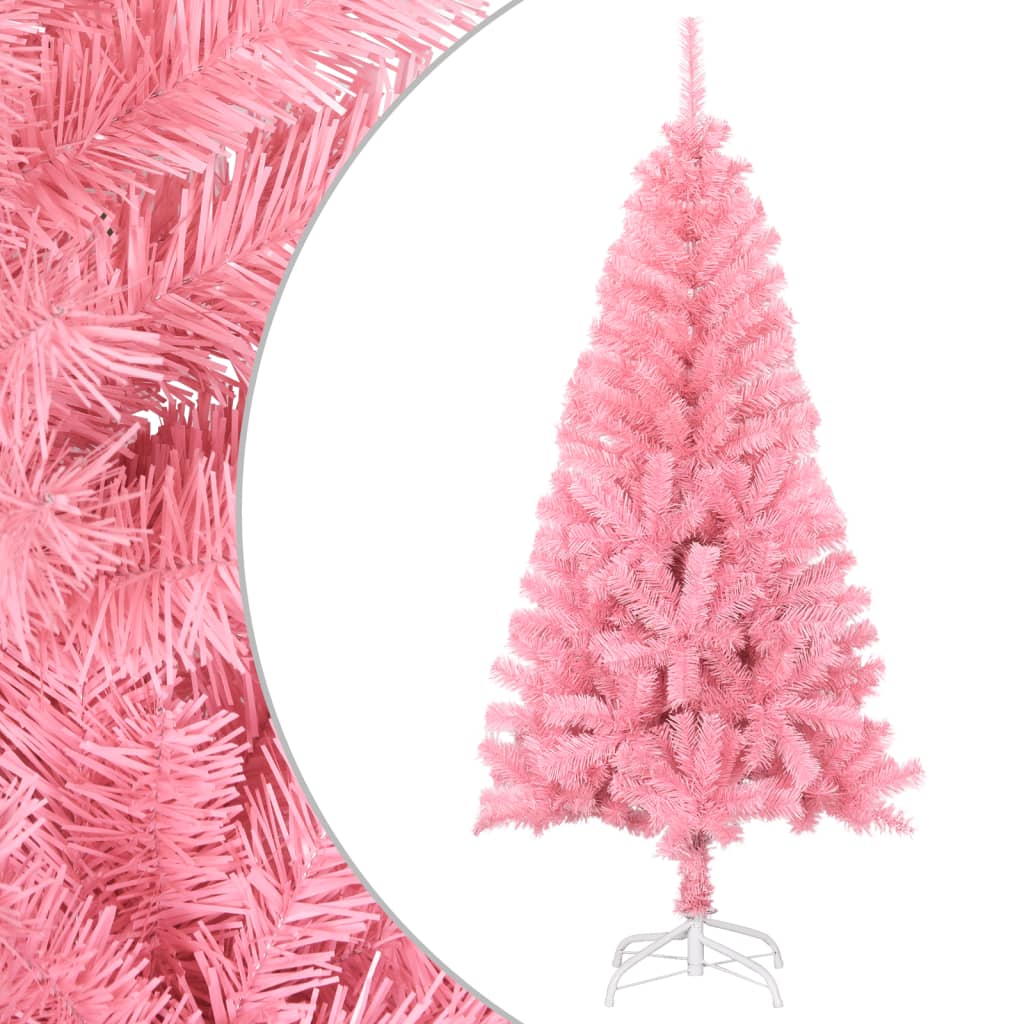 vidaXL Kunstig juletre med stativ rosa 150 cm PVC