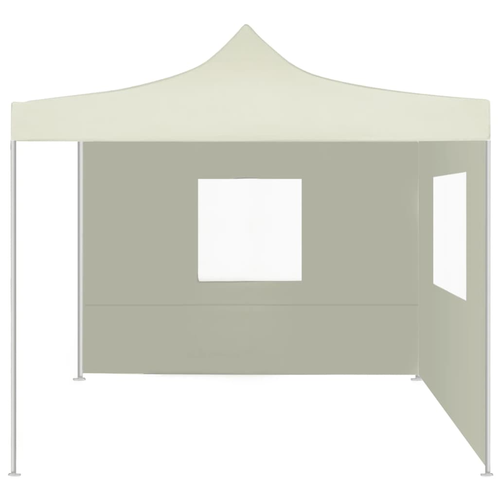 vidaXL Sammenleggbart telt med 2 vegger 3x3 m kremhvit