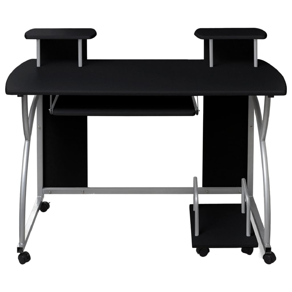 vidaXL Databord svart 110x52x88,5 cm konstruert tre