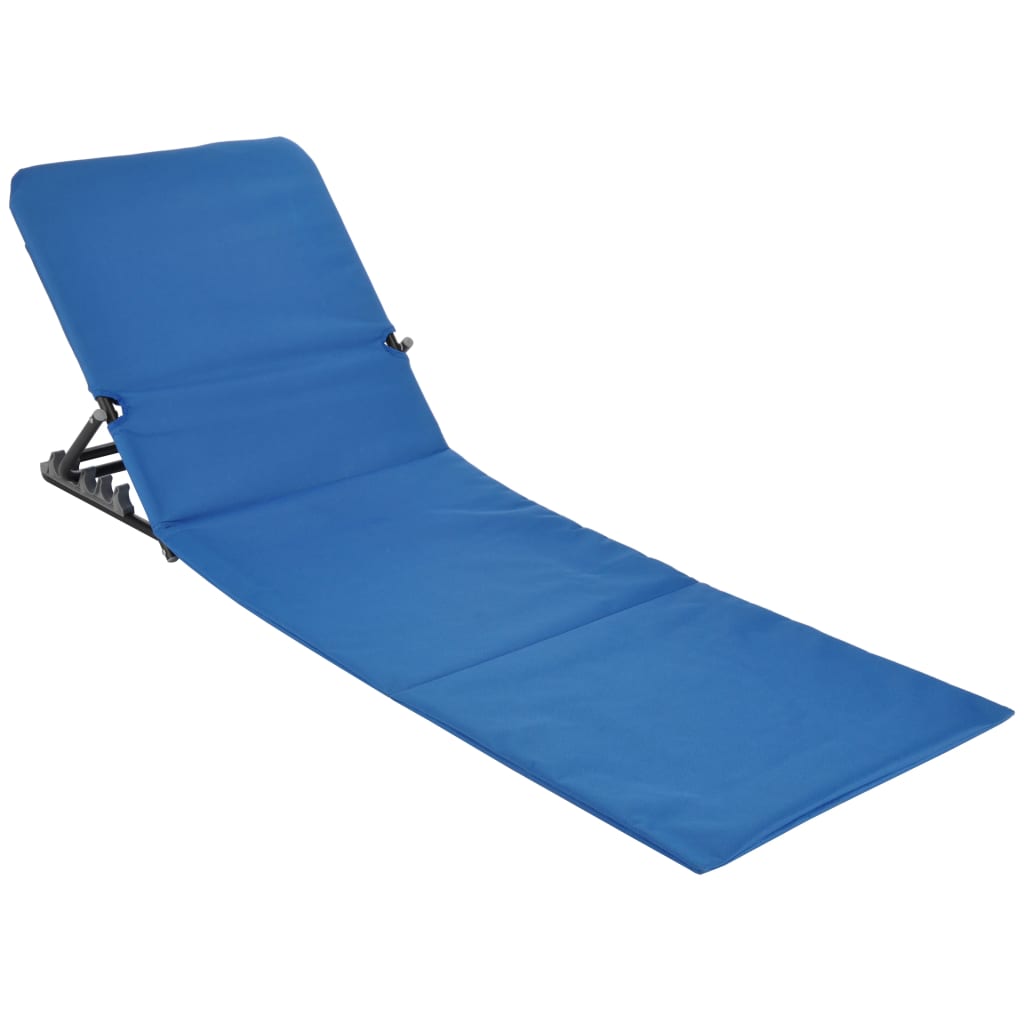 HI Sammenleggbar strandmatte med ryggstøtte PVC blå