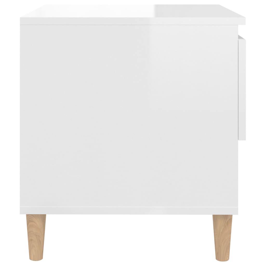 vidaXL Nattbord høyglans hvit 50x46x50 cm konstruert tre