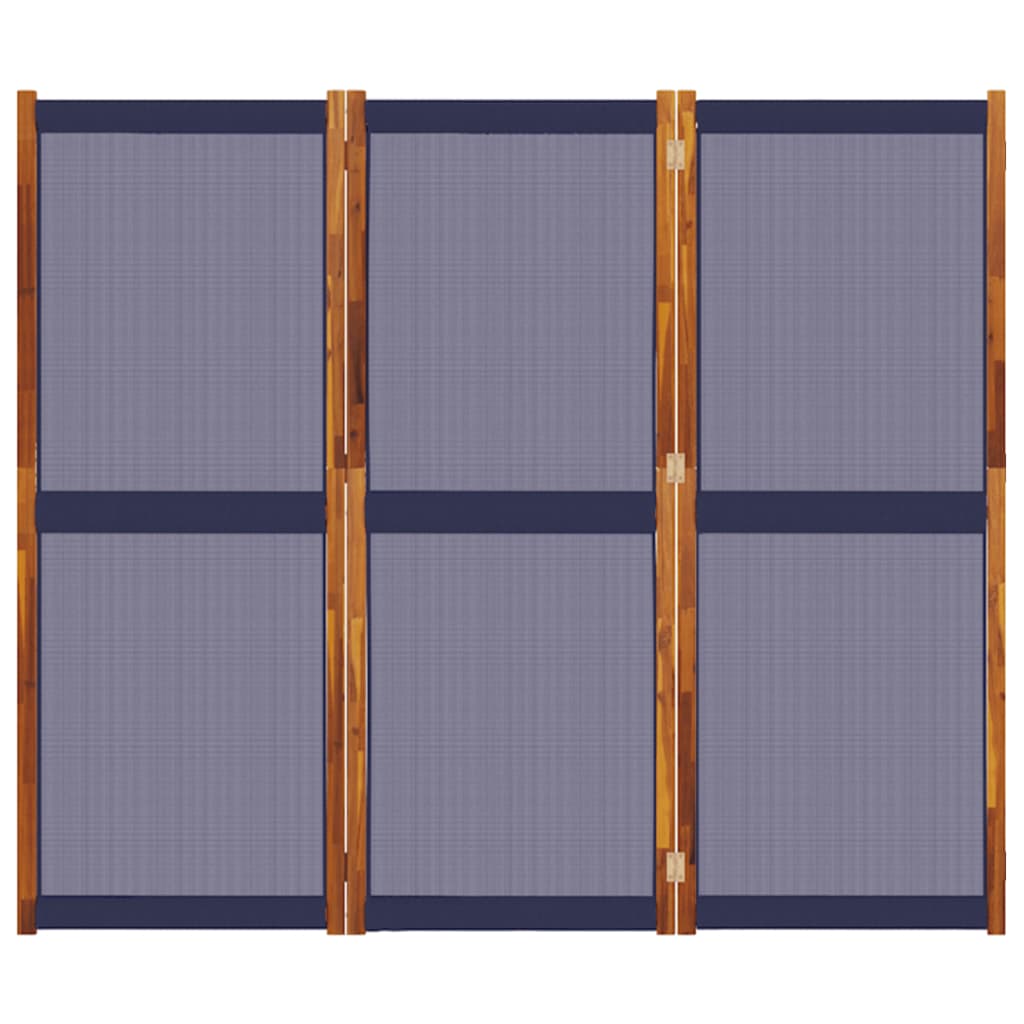 vidaXL Romdeler 3 paneler mørkeblå 210x180 cm