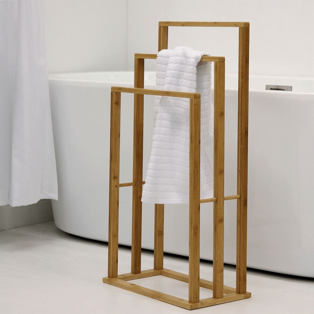 Bathroom Solutions Håndklestativ i bambus med 3 stenger