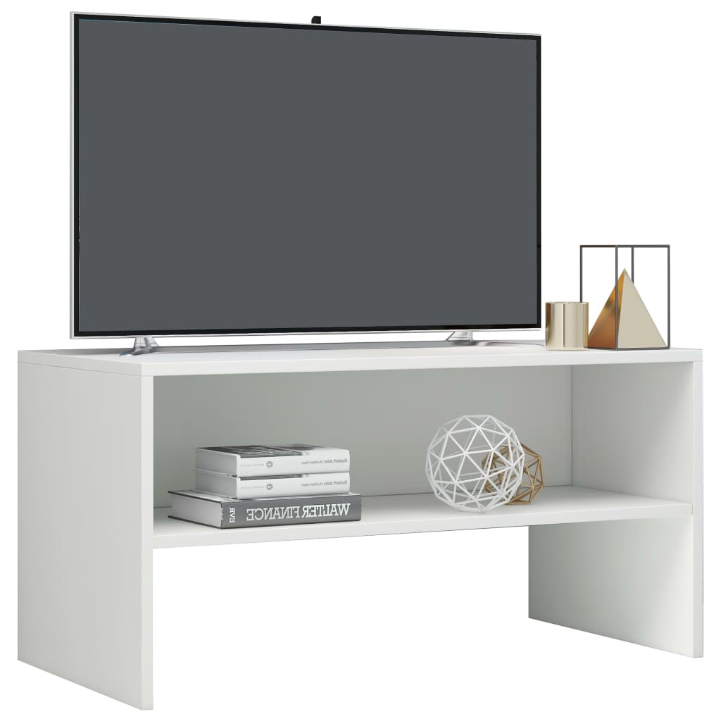vidaXL TV-benk høyglans hvit 80x40x40 cm konstruert tre