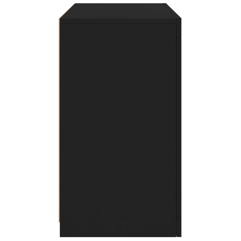 vidaXL Skjenk med LED-lys svart 60,5x37x67 cm