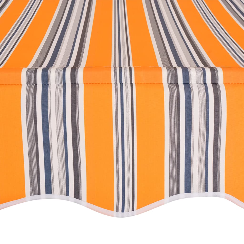 vidaXL Manuell uttrekkbar markise 400 cm gule og blå striper
