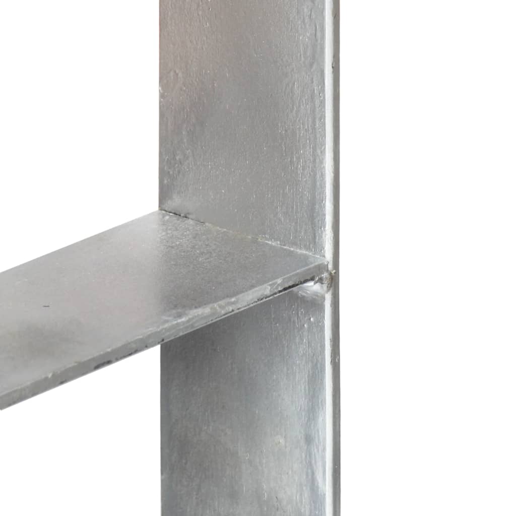 vidaXL Gjerdespyd 2 stk sølv 7x6x60 cm galvanisert stål