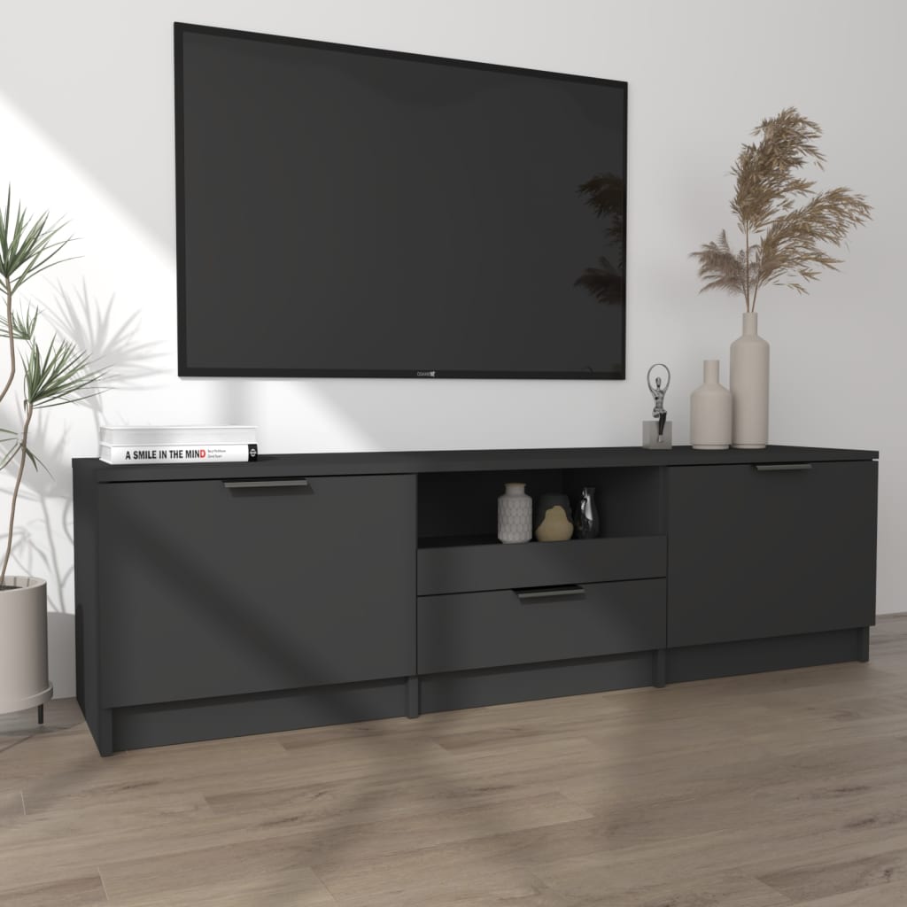vidaXL TV-benk svart 140x35x40 cm konstruert tre