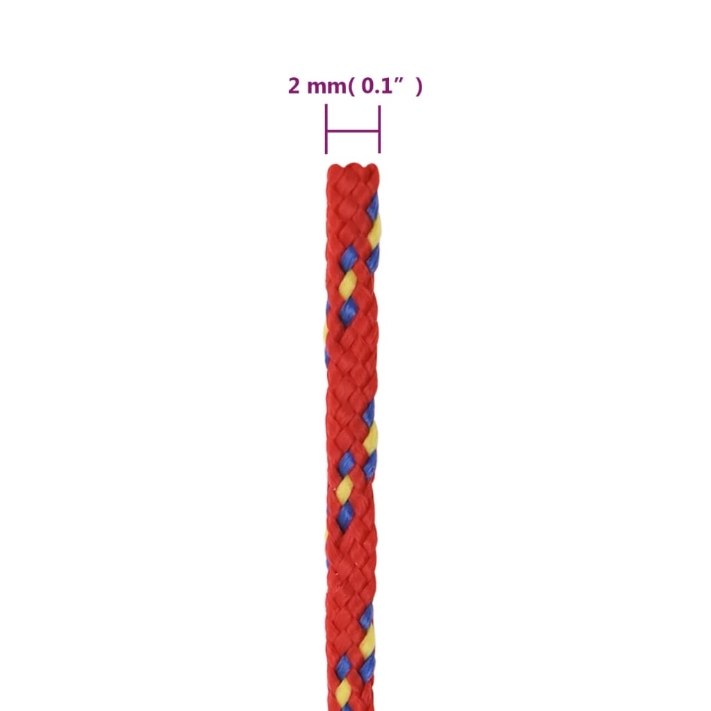 vidaXL Båttau rød 2 mm 25 m polypropylen