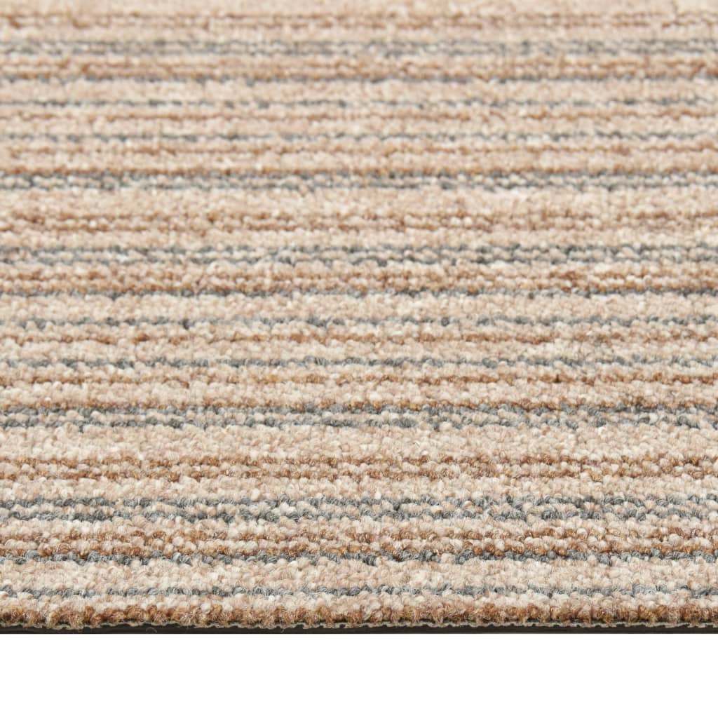 vidaXL Teppefliser gulv 20 stk 5 m² 50x50 cm stripet beige