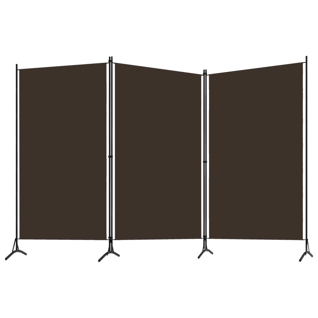 vidaXL Romdeler 3 paneler brun 260x180 cm