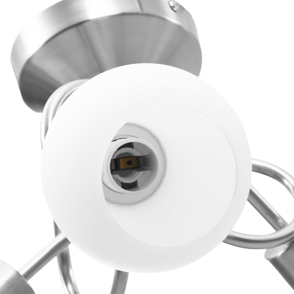 vidaXL Taklampe keramikkskjermer for 3 E14 lyspærer hvit kule