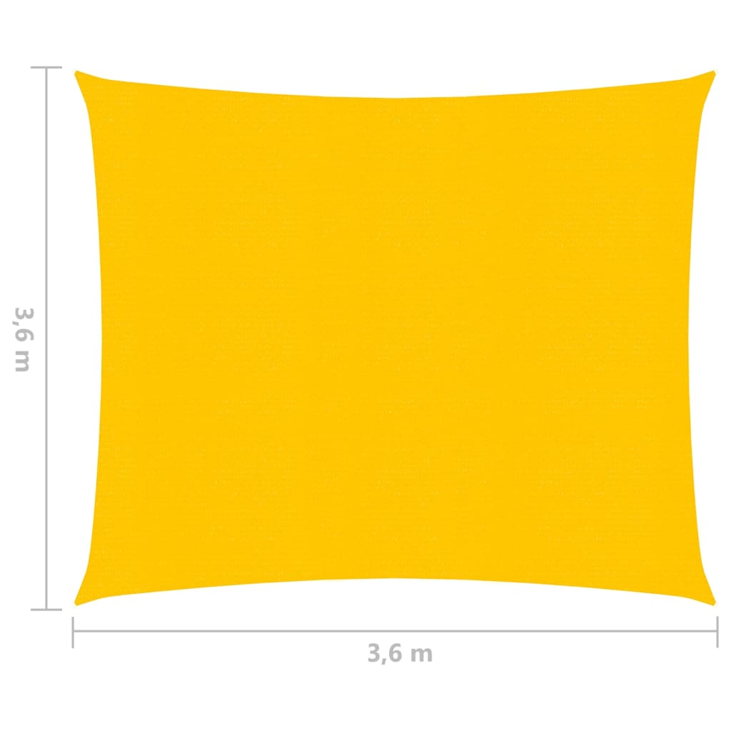 vidaXL Solseil 160 g/m² gul 3,6x3,6 m HDPE
