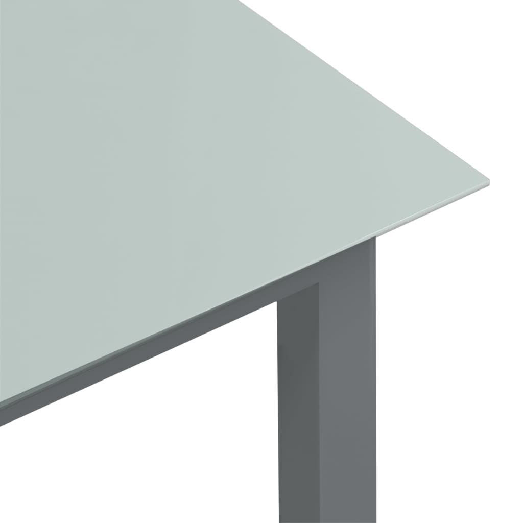 vidaXL Hagebord lys grå 190x90x74 cm aluminium og glass