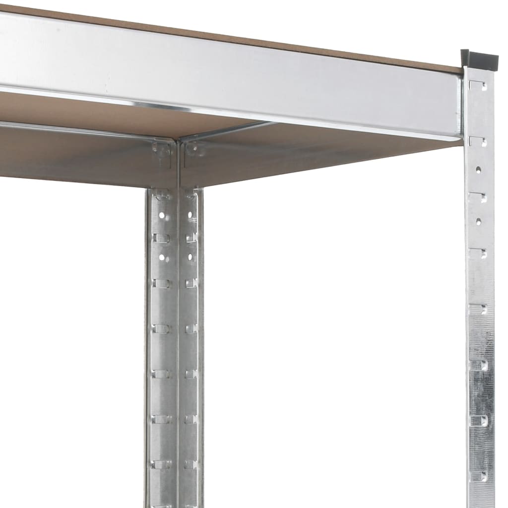 vidaXL Arbeidsbord med hyller 5 lag sølv stål og konstruert tre