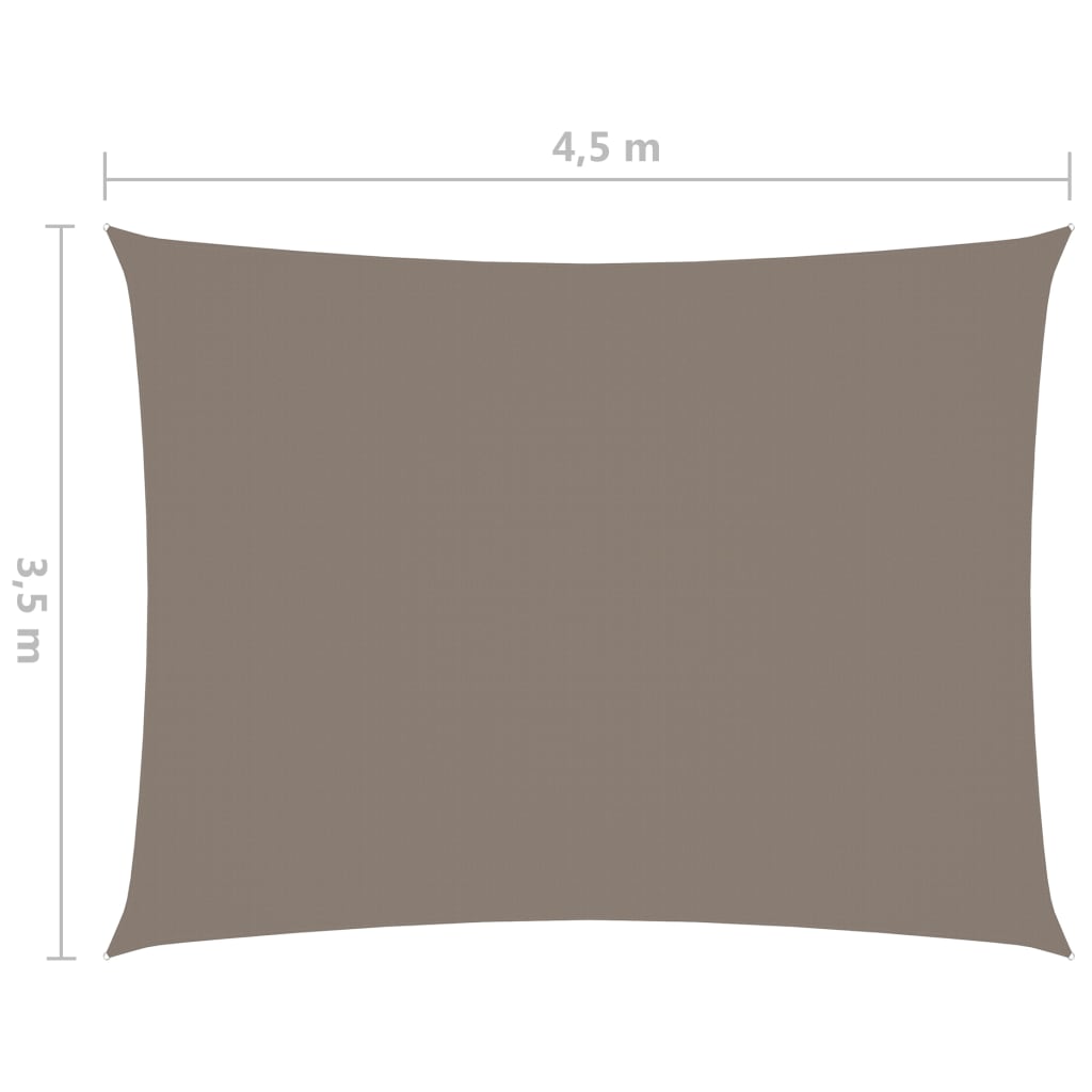 vidaXL Solseil oxfordstoff rektangulær 3,5x4,5 m gråbrun