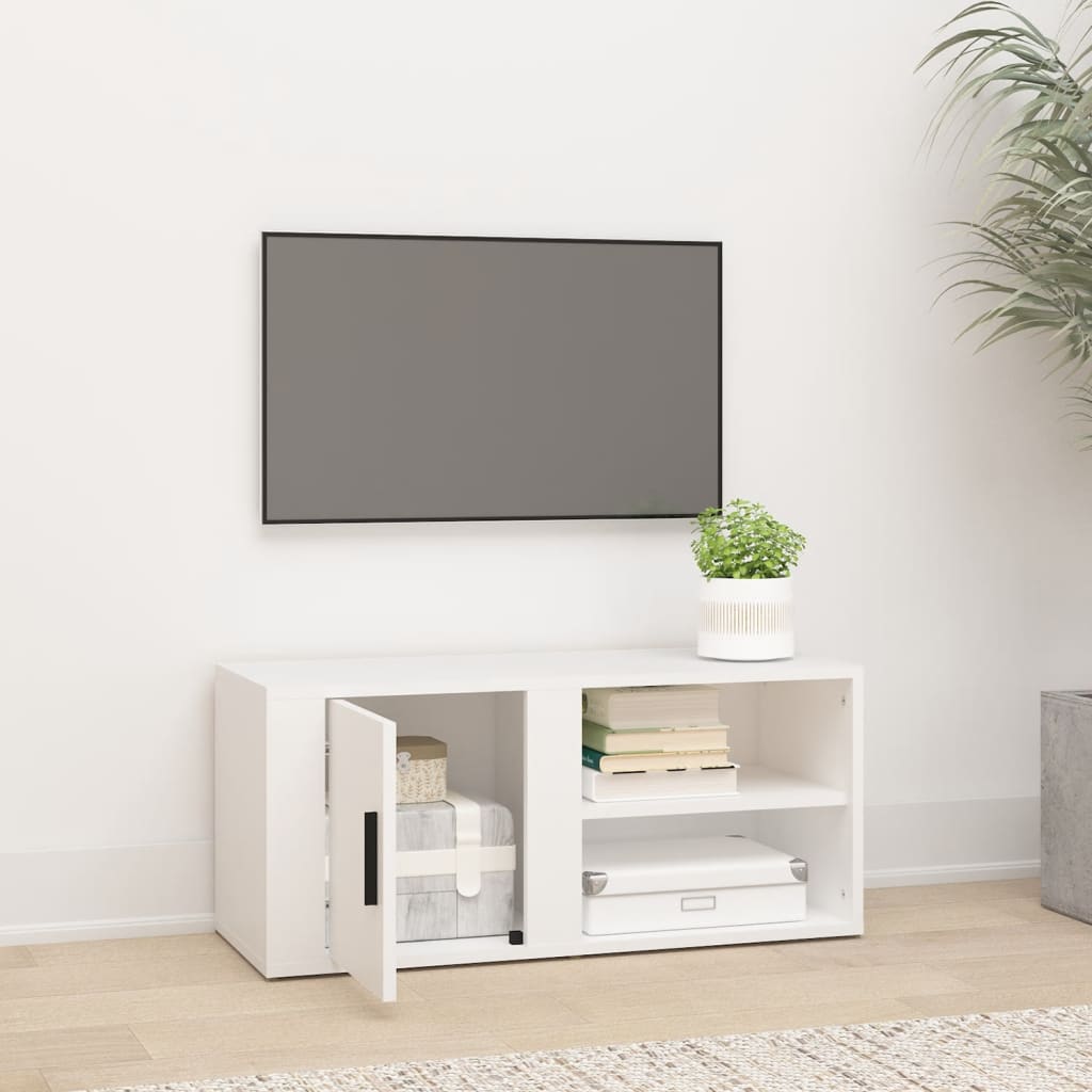 vidaXL TV-benk hvit 80x31,5x36 cm konstruert tre