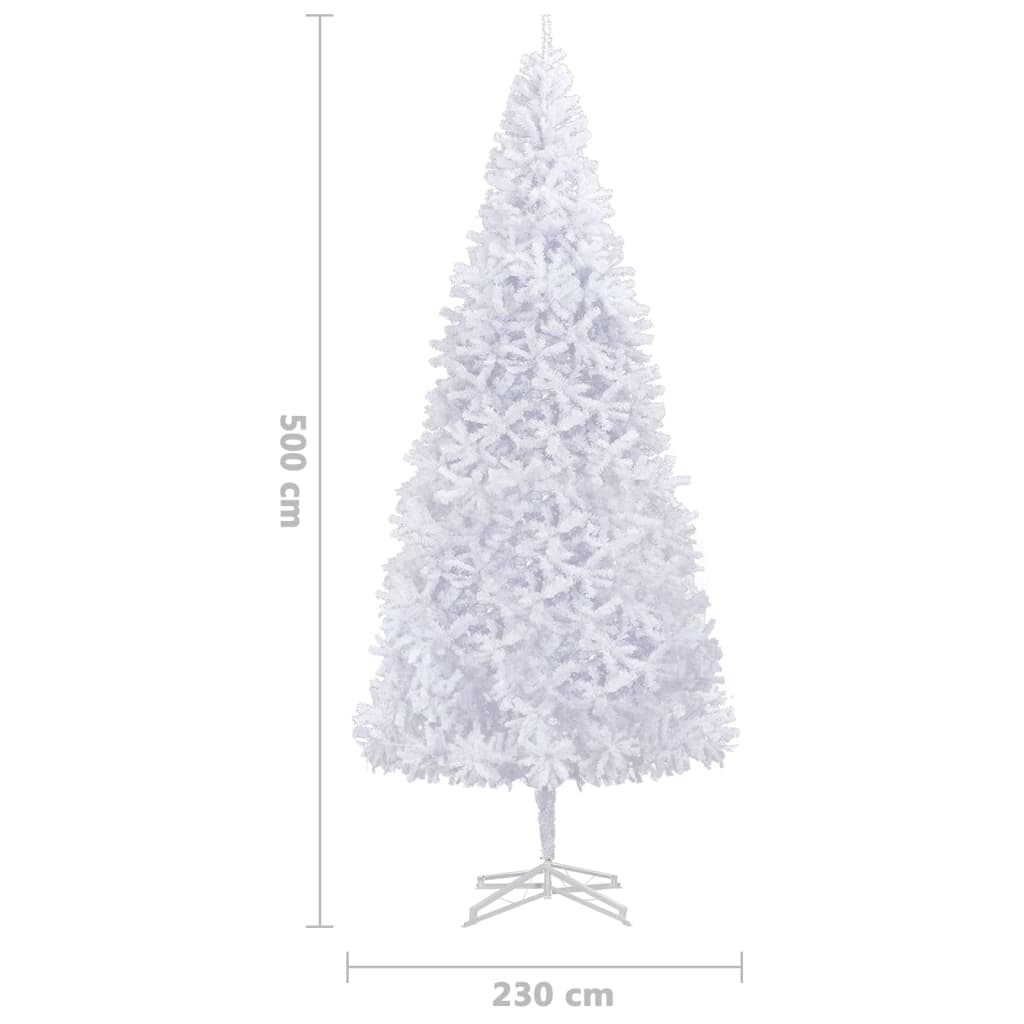 vidaXL Forhåndsbelyst kunstig juletre med kulesett 500 cm hvit
