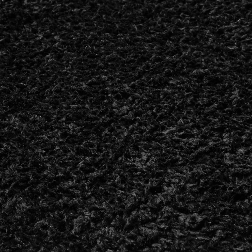 vidaXL Flossteppe med høy luv svart 100x200 cm 50 mm