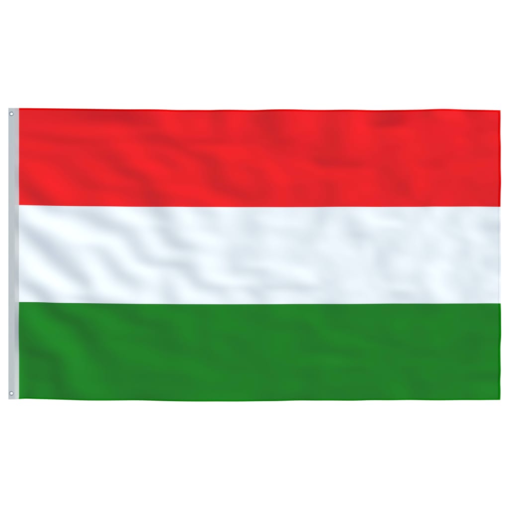 vidaXL Ungarsk flagg og stang aluminium 6 m