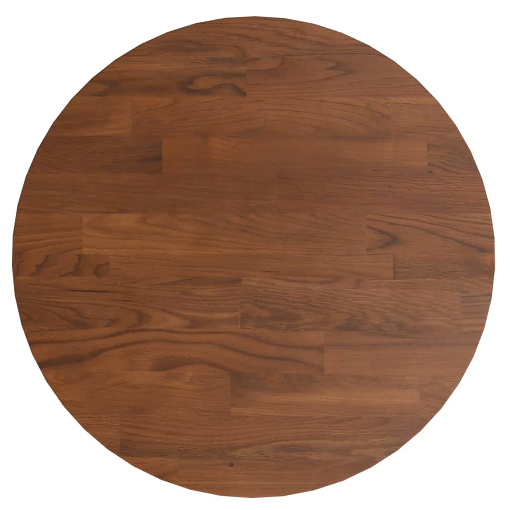 vidaXL Rund bordplate mørkebrun Ø30x1,5 cm behandlet heltre eik